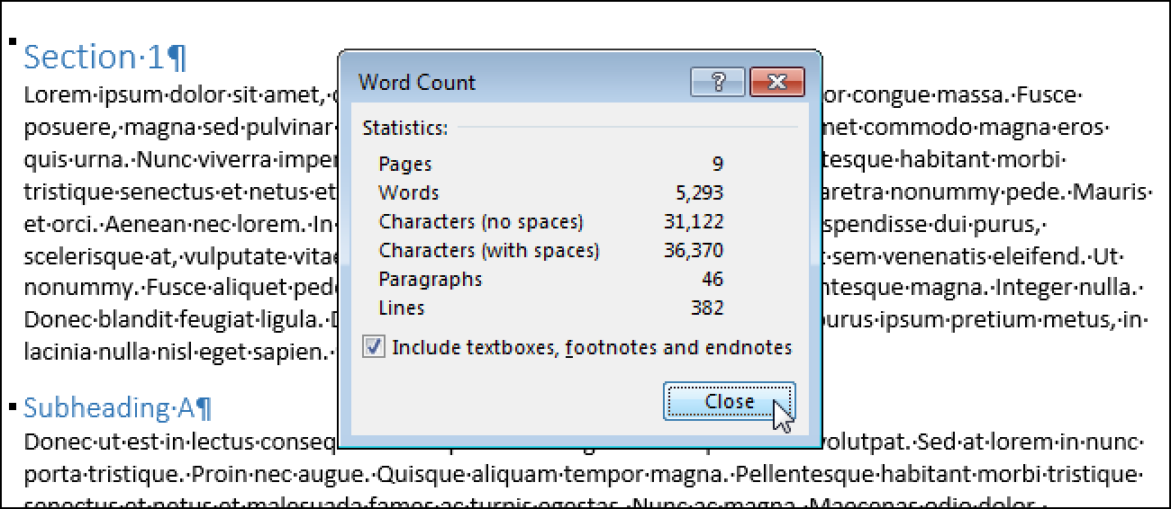 count characters in word for mac 2011
